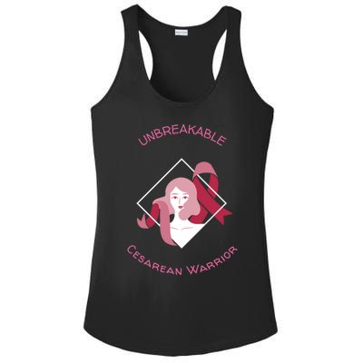 Unbreakable Cesarean Warrior Gift Ladies PosiCharge Competitor Racerback Tank