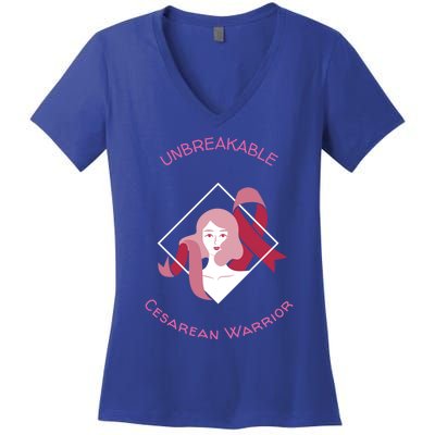 Unbreakable Cesarean Warrior Gift Women's V-Neck T-Shirt