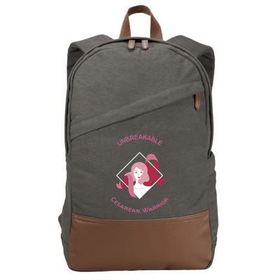 Unbreakable Cesarean Warrior Gift Cotton Canvas Backpack