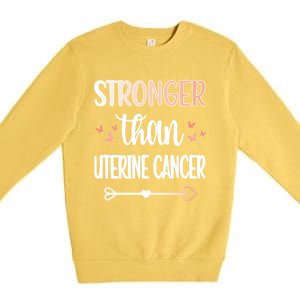 Uterine Cancer Warrior Peach Ribbon Endometrial Cancer Gift Premium Crewneck Sweatshirt