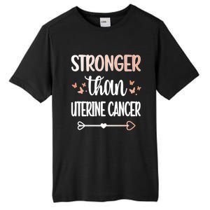 Uterine Cancer Warrior Peach Ribbon Endometrial Cancer Gift Tall Fusion ChromaSoft Performance T-Shirt