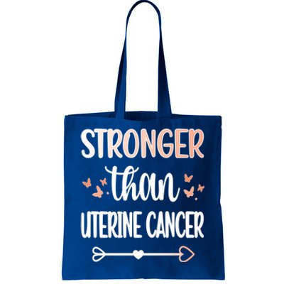 Uterine Cancer Warrior Peach Ribbon Endometrial Cancer Gift Tote Bag