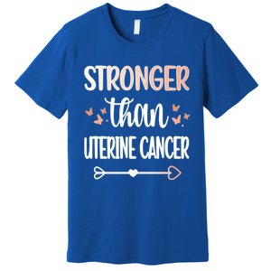 Uterine Cancer Warrior Peach Ribbon Endometrial Cancer Gift Premium T-Shirt