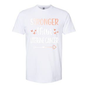 Uterine Cancer Warrior Peach Ribbon Endometrial Cancer Gift Softstyle CVC T-Shirt