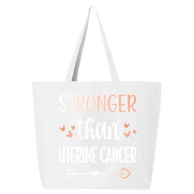 Uterine Cancer Warrior Peach Ribbon Endometrial Cancer Gift 25L Jumbo Tote