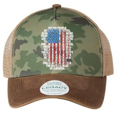 Us Constitution We The People With Vintage Flag Legacy Tie Dye Trucker Hat