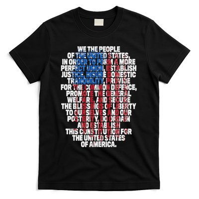 Us Constitution We The People With Vintage Flag T-Shirt