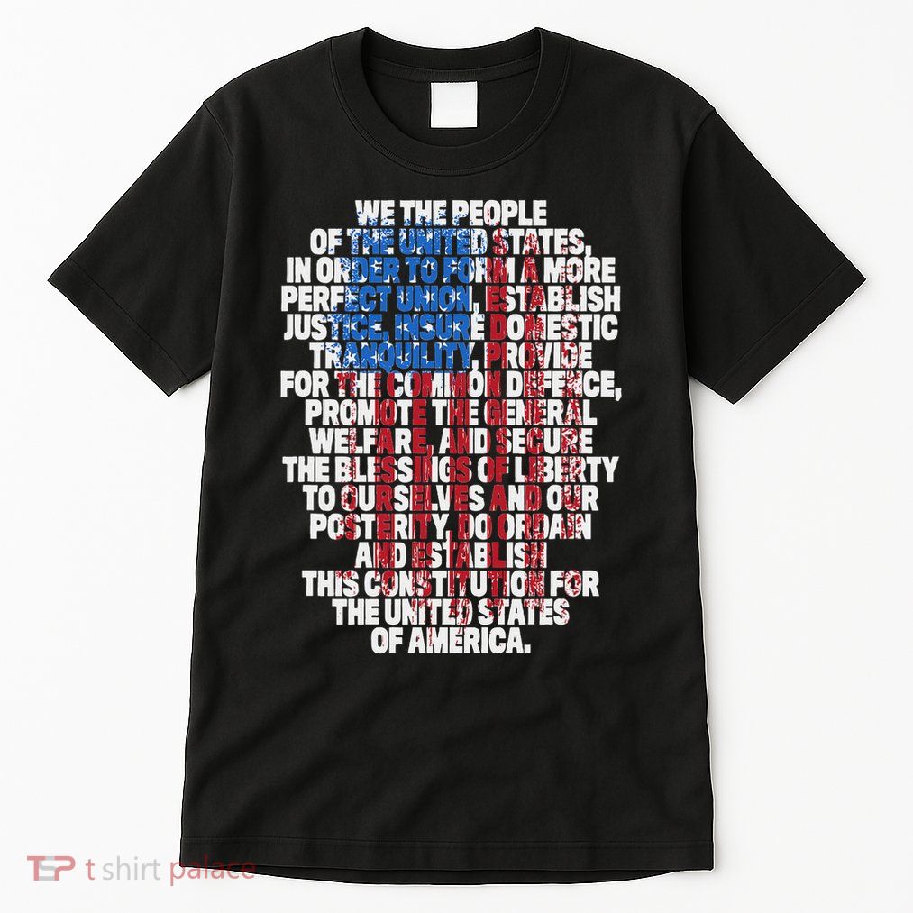 Us Constitution We The People With Vintage Flag Tall T-Shirt