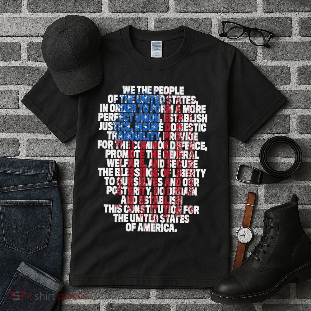 Us Constitution We The People With Vintage Flag Tall T-Shirt
