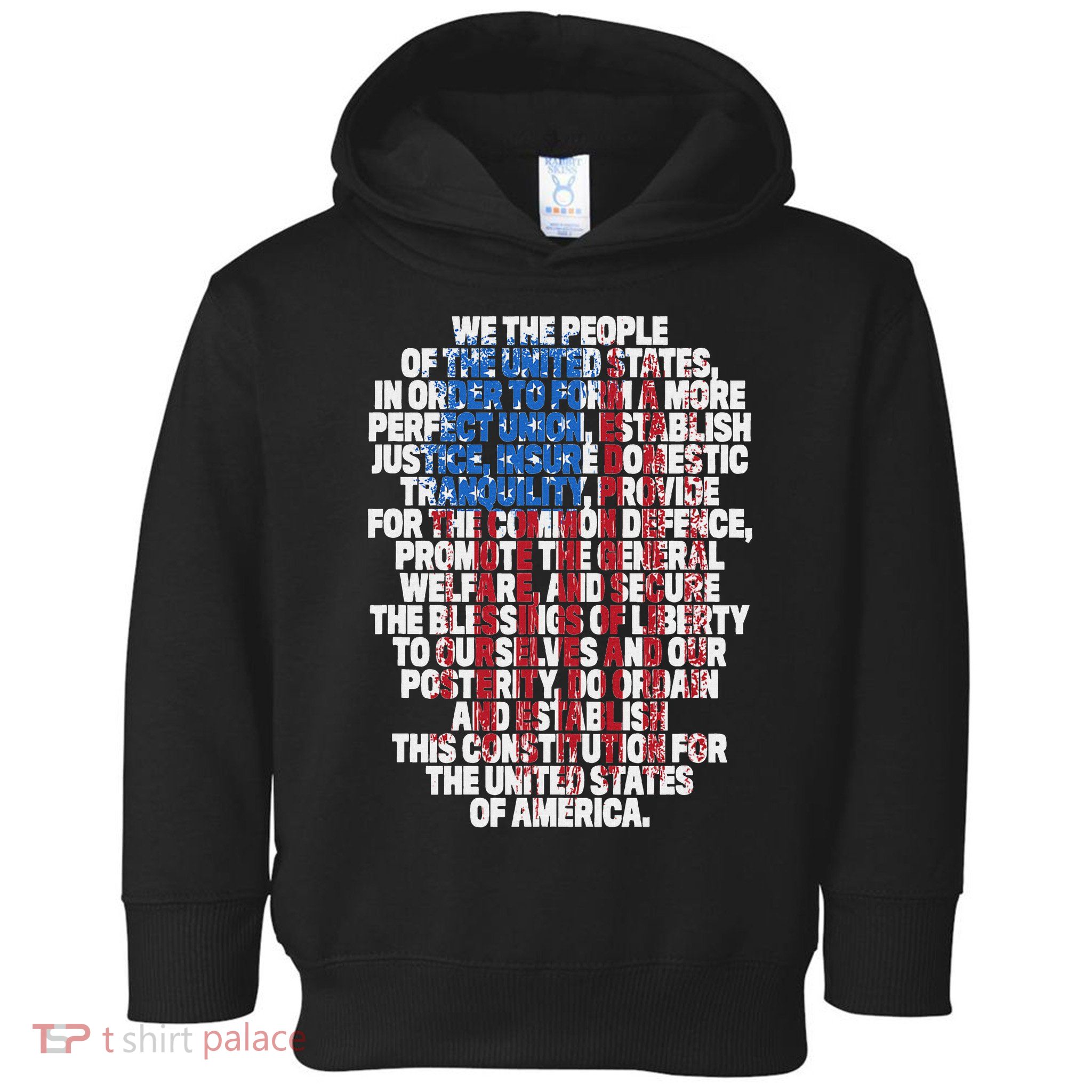 Us Constitution We The People With Vintage Flag Toddler Hoodie