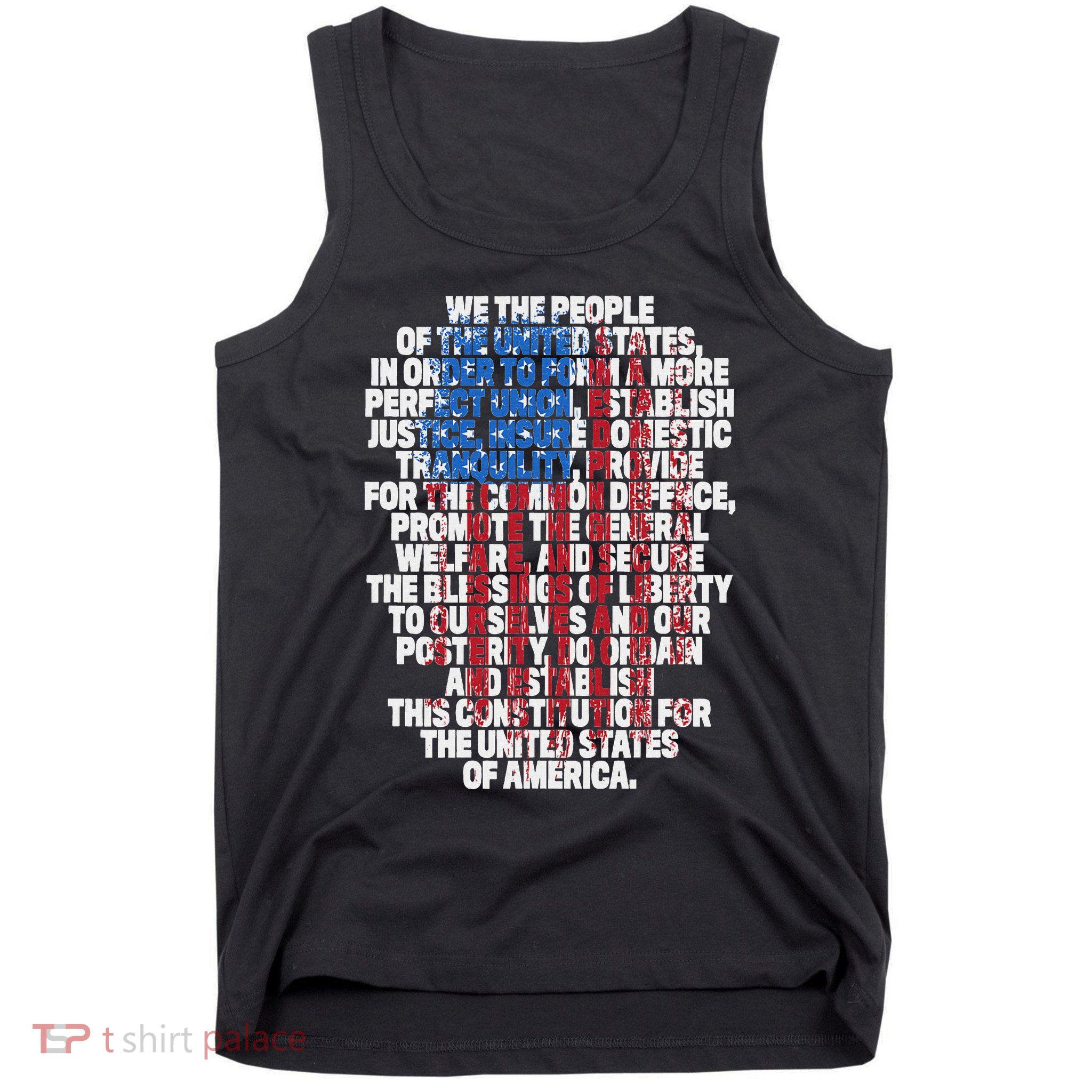 Us Constitution We The People With Vintage Flag Tank Top