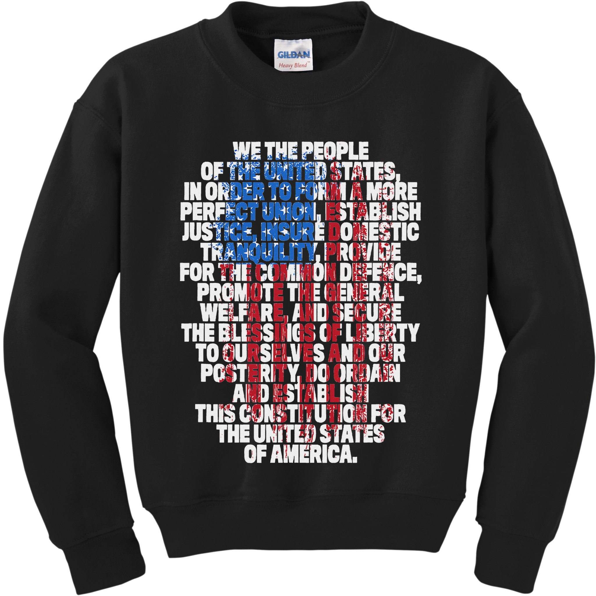 Us Constitution We The People With Vintage Flag Kids Sweatshirt