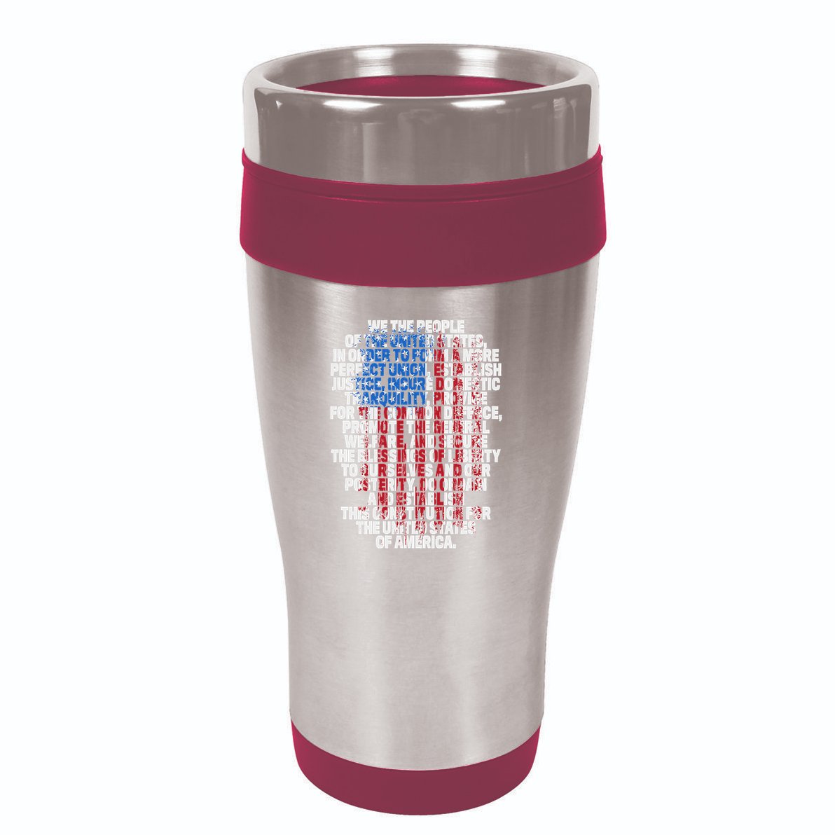 Us Constitution We The People With Vintage Flag 16oz Travel Tumbler