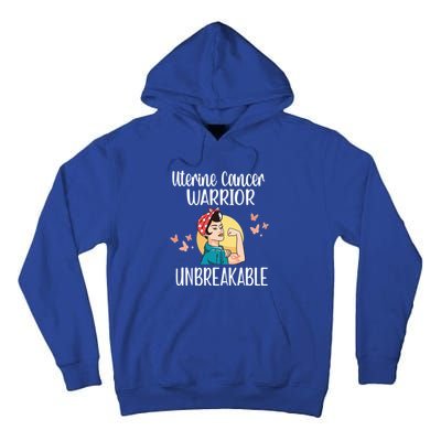 Uterine Cancer Warrior Unbreakable Endometrial Cancer Gift Tall Hoodie