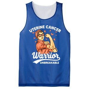 Uterine Cancer Warrior Unbreakable Uterine Cancer Awareness Cool Gift Mesh Reversible Basketball Jersey Tank