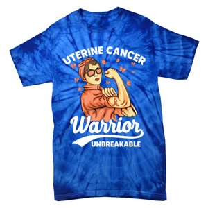 Uterine Cancer Warrior Unbreakable Uterine Cancer Awareness Cool Gift Tie-Dye T-Shirt