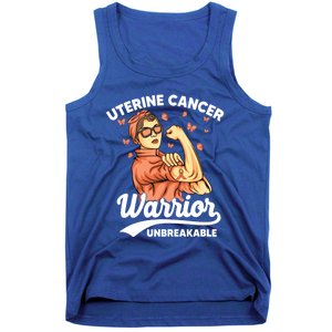 Uterine Cancer Warrior Unbreakable Uterine Cancer Awareness Cool Gift Tank Top