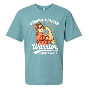 Uterine Cancer Warrior Unbreakable Uterine Cancer Awareness Cool Gift Sueded Cloud Jersey T-Shirt