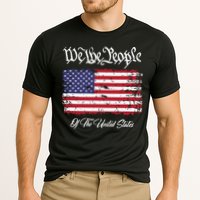 US Constitution We The People With Distressed Flag Cooling Performance Crew T-Shirt