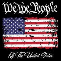 US Constitution We The People With Distressed Flag Cooling Performance Crew T-Shirt