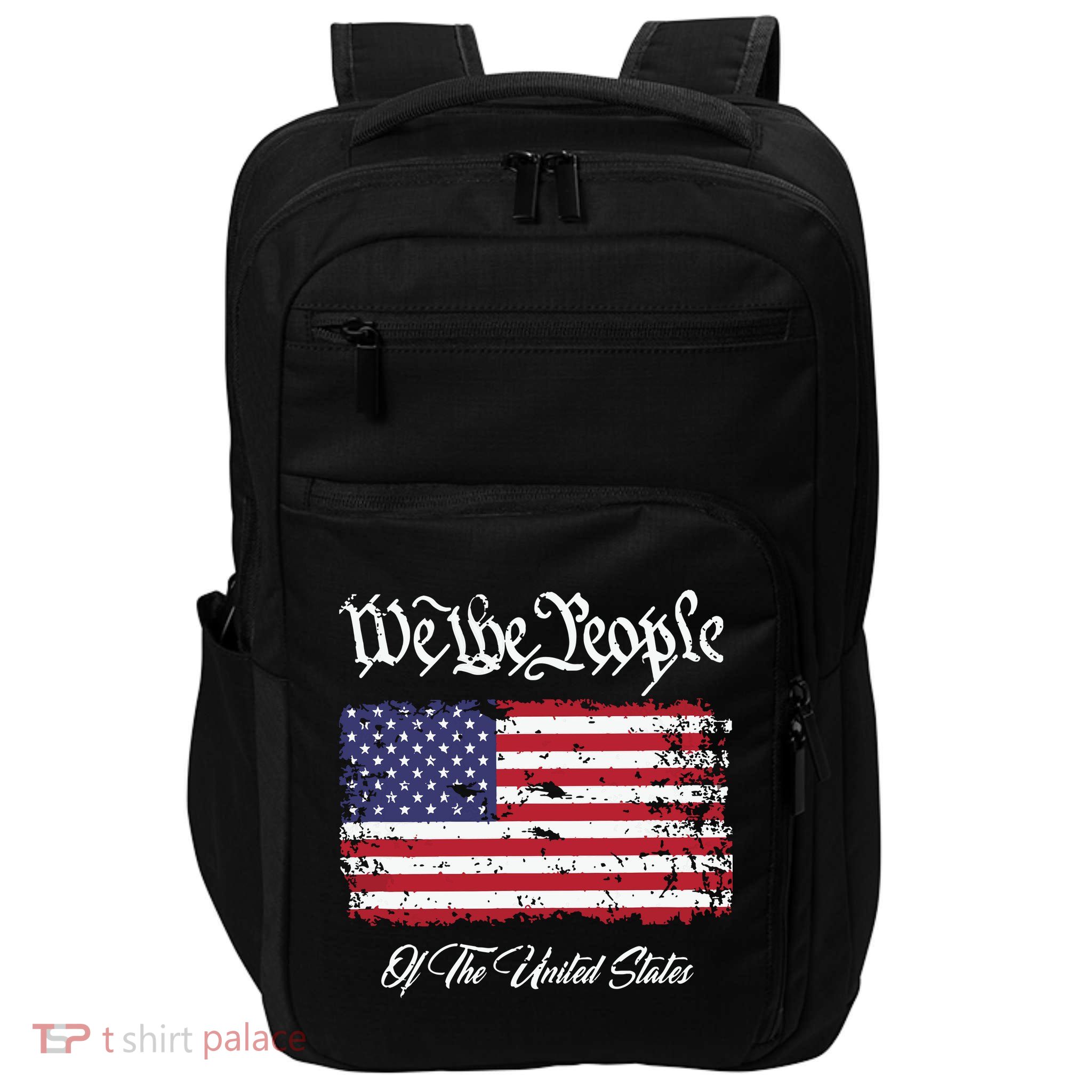 US Constitution We The People With Distressed Flag Impact Tech Backpack