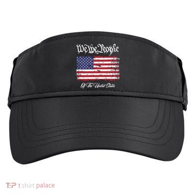 US Constitution We The People With Distressed Flag Adult Drive Performance Visor