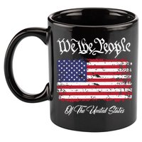 US Constitution We The People With Distressed Flag 11oz C Handle Ceramic Mug