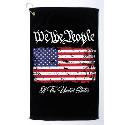 US Constitution We The People With Distressed Flag Golf Towel