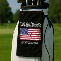 US Constitution We The People With Distressed Flag Golf Towel