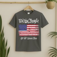 US Constitution We The People With Distressed Flag T-Shirt