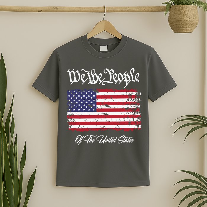US Constitution We The People With Distressed Flag T-Shirt