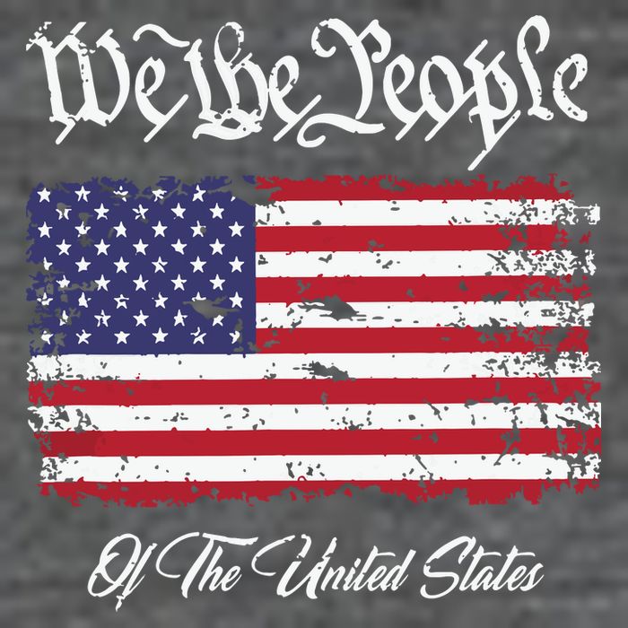 US Constitution We The People With Distressed Flag T-Shirt