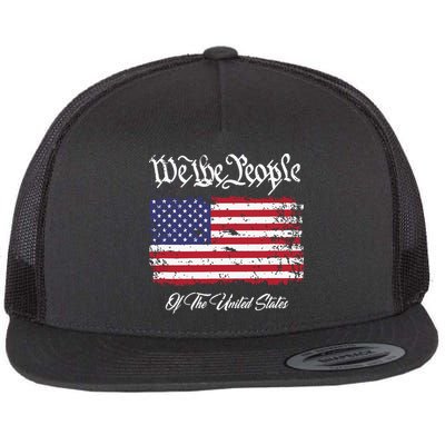 US Constitution We The People With Distressed Flag Flatbill Hat