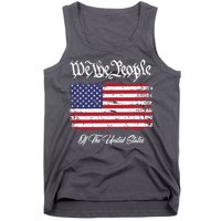 US Constitution We The People With Distressed Flag Tank Top
