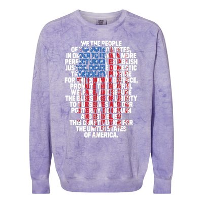 US Constitution We The People With Vintage Flag Colorblast Crewneck Sweatshirt