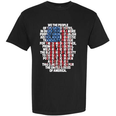 US Constitution We The People With Vintage Flag Garment-Dyed Heavyweight T-Shirt