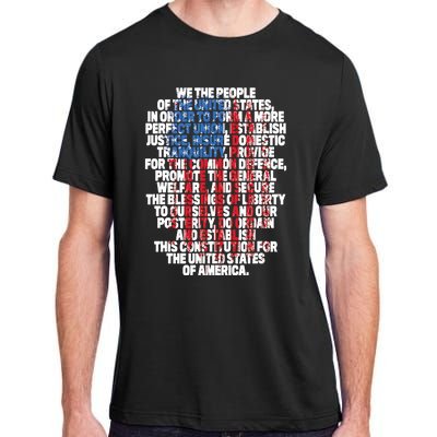 US Constitution We The People With Vintage Flag Adult ChromaSoft Performance T-Shirt