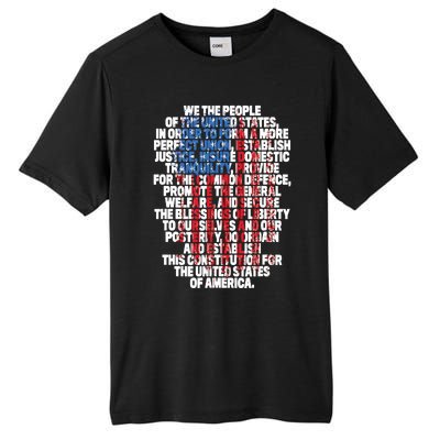 US Constitution We The People With Vintage Flag Tall Fusion ChromaSoft Performance T-Shirt