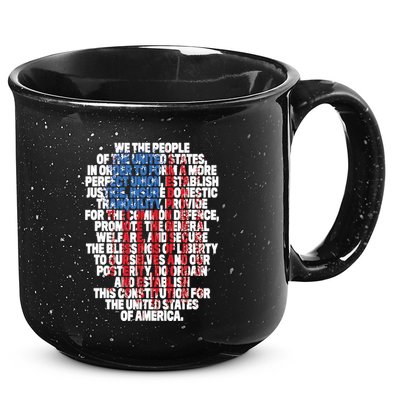 US Constitution We The People With Vintage Flag 15oz Campfire Ceramic Mug