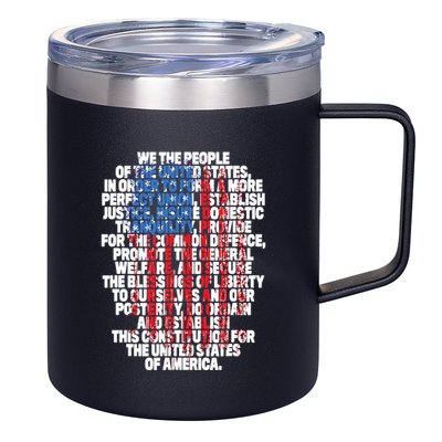 US Constitution We The People With Vintage Flag 12oz Stainless Steel Coffee Mug