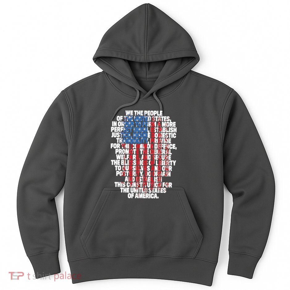 US Constitution We The People With Vintage Flag Hoodie
