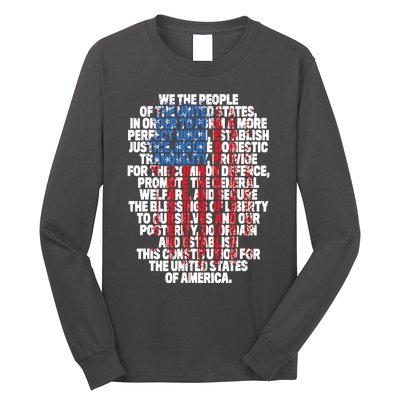 US Constitution We The People With Vintage Flag Long Sleeve Shirt