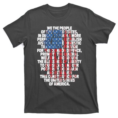 US Constitution We The People With Vintage Flag T-Shirt