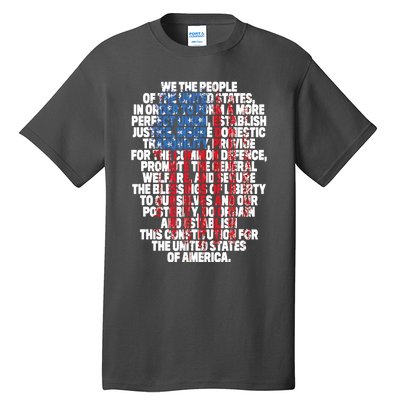 US Constitution We The People With Vintage Flag Tall T-Shirt