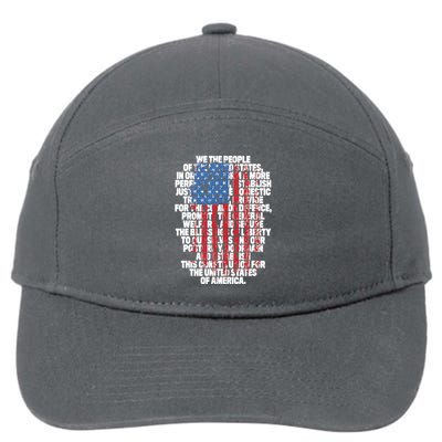 US Constitution We The People With Vintage Flag 7-Panel Snapback Hat