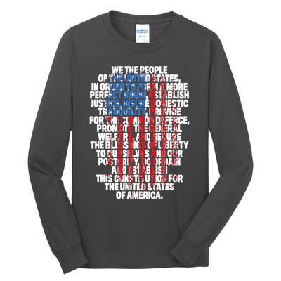 US Constitution We The People With Vintage Flag Tall Long Sleeve T-Shirt