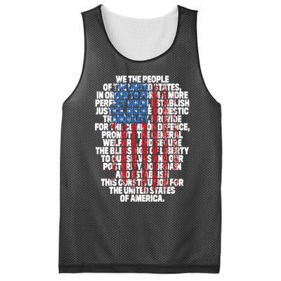 US Constitution We The People With Vintage Flag Mesh Reversible Basketball Jersey Tank