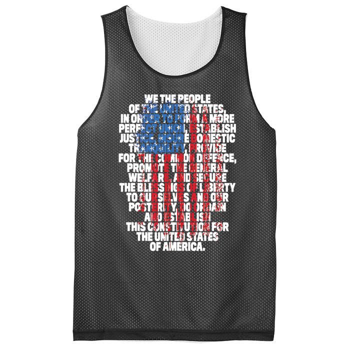 US Constitution We The People With Vintage Flag Mesh Reversible Basketball Jersey Tank