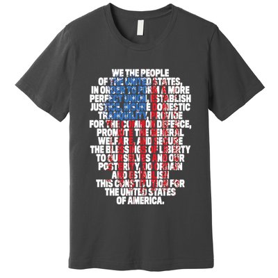 US Constitution We The People With Vintage Flag Premium T-Shirt