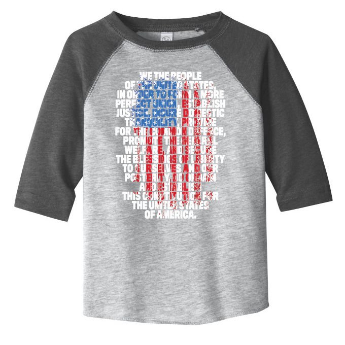 US Constitution We The People With Vintage Flag Toddler Fine Jersey T-Shirt